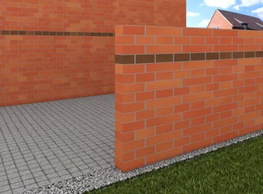3D Darstellung von zwei nebenstehenden Mauerwerken