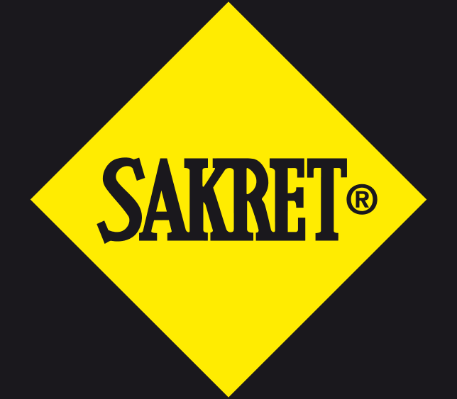 SAKRET Logo schwarz-gelbe Raute